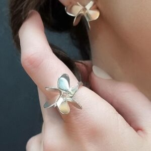 Pyörre-korvakorut ja malliston sormus