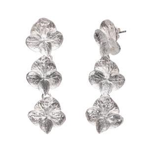 Hydrangea-korvakorut isot hopeasta