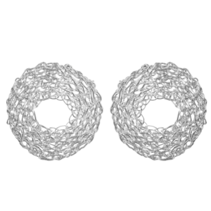 Pitsi-korvakorut virkattua hopeaa, saatavilla myös kullattuna