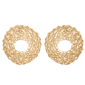 Pitsi-korvakorut virkattua hopeaa, saatavilla myös kullattuna