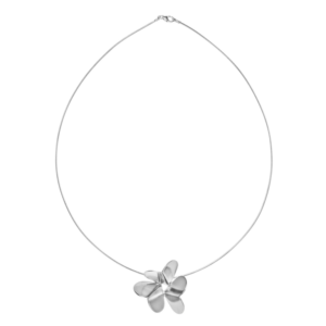 Pyörre-riipus, iso sydänkoru pannalla (hopea)