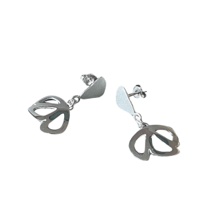 Rantapolulla -korvakorut, nappikiinnitys (hopea)