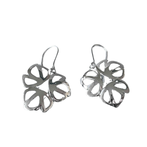 Rantapolulla -korvakorut, isot 3-osaiset (hopea)